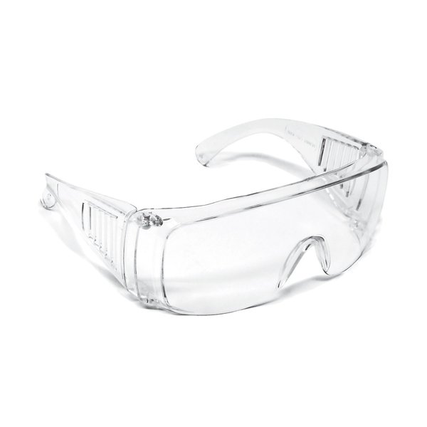 Optic Max Visitor Safety Glasses, OTG, vented temples, Clear Lens 155C